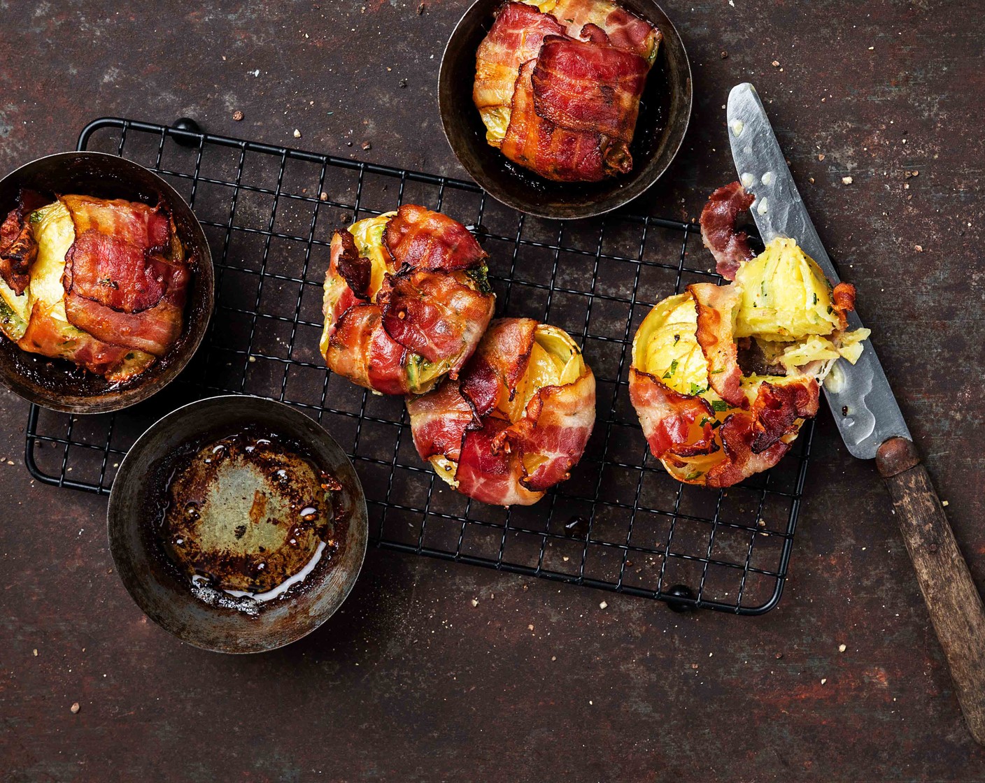 Kartoffeltürmchen mit Speck und Käse