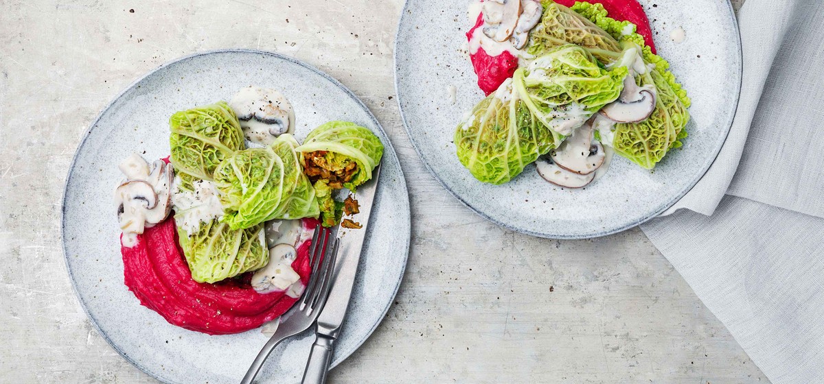 Wirsingrollen mit Orangen-Kartoffelstock | Vegetarisch