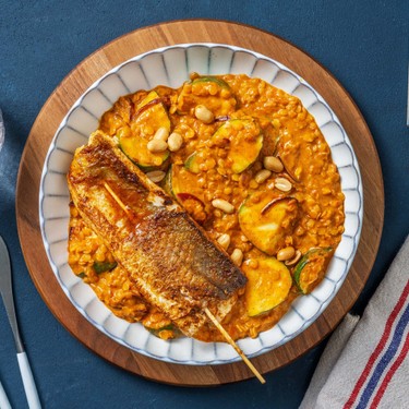 Tikka Fish Pot! Seehecht-Spiessli auf Linsencurry 