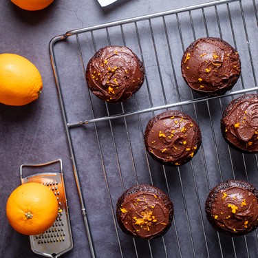 Orangen-Schoggi Cupcakes Rezept | V-Kitchen