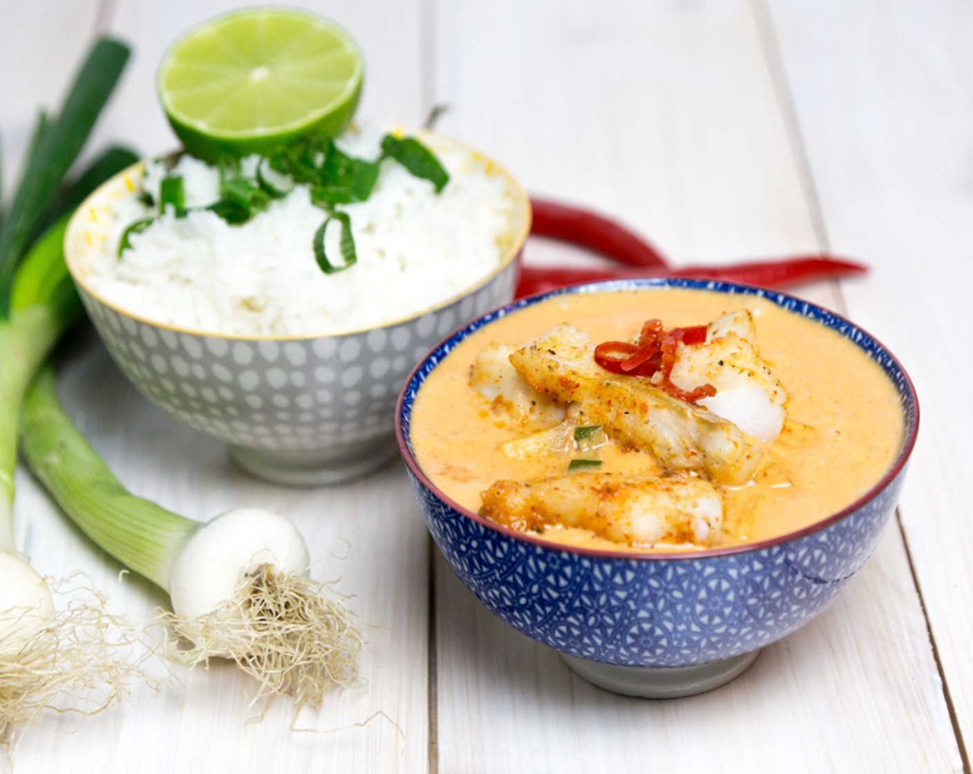 Schritt 8 Das Curry zusammen mit dem Reis und dem Fisch anrichten.