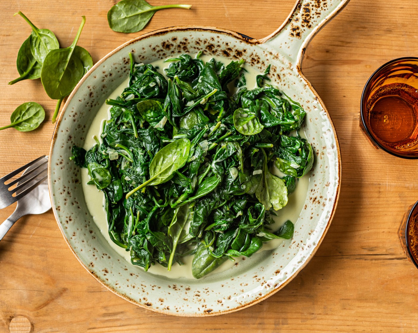 Blattspinat mit Rahm