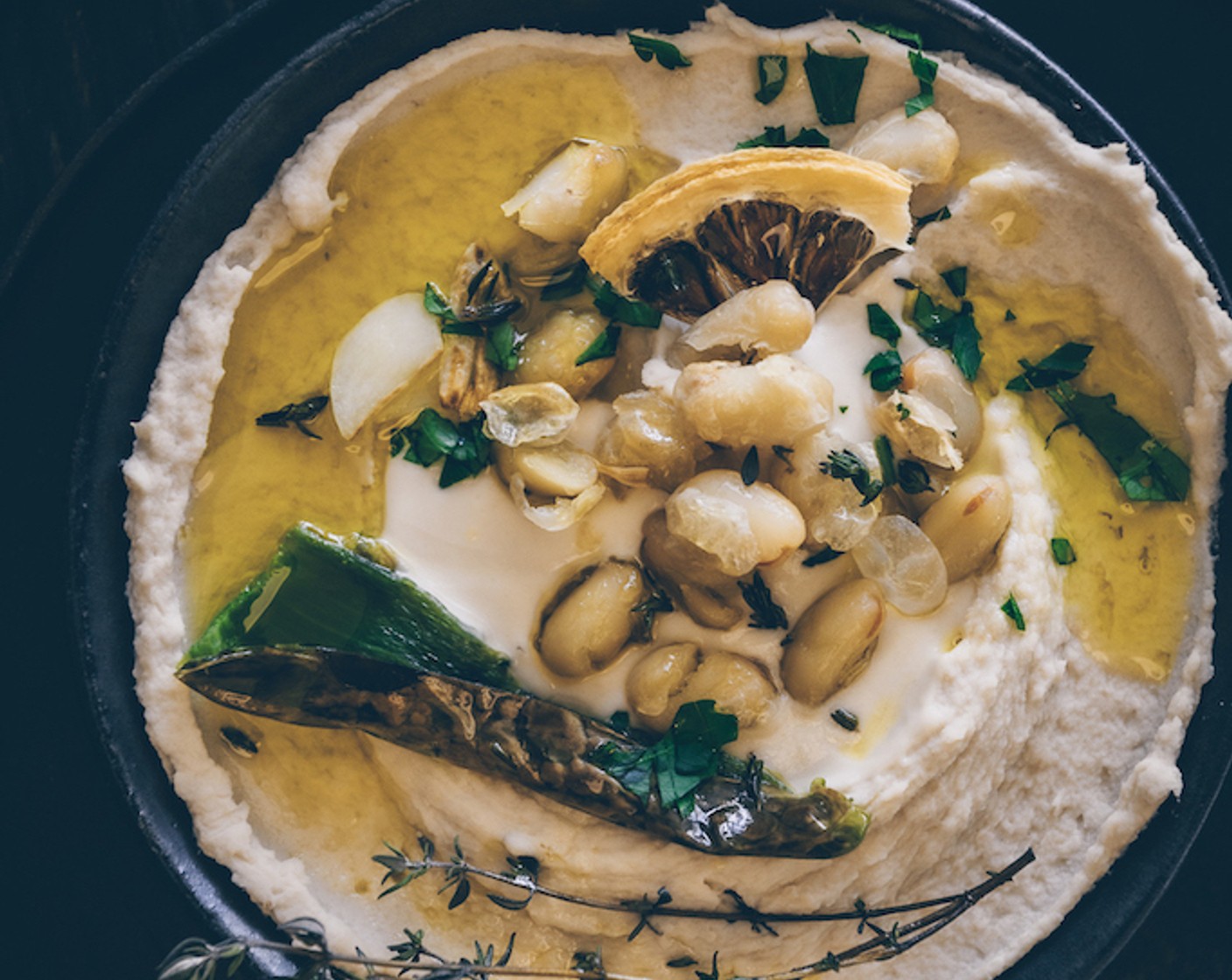 Hummus aus weissen Bohnen