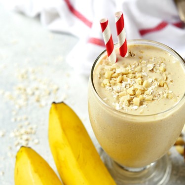Fruchtiger Kürbis-Bananen Smoothie mit Zimt Rezept | V-Kitchen