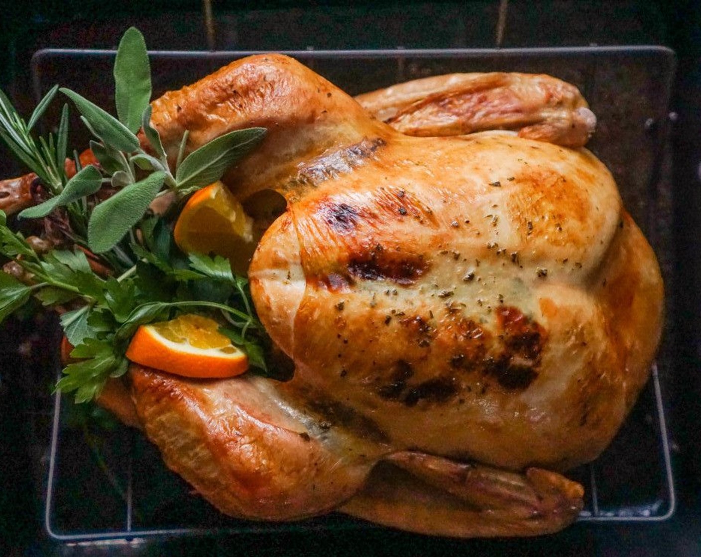 Schritt 16 Mit frischen Kräutern und Orangenscheiben für die Präsentation füllen.