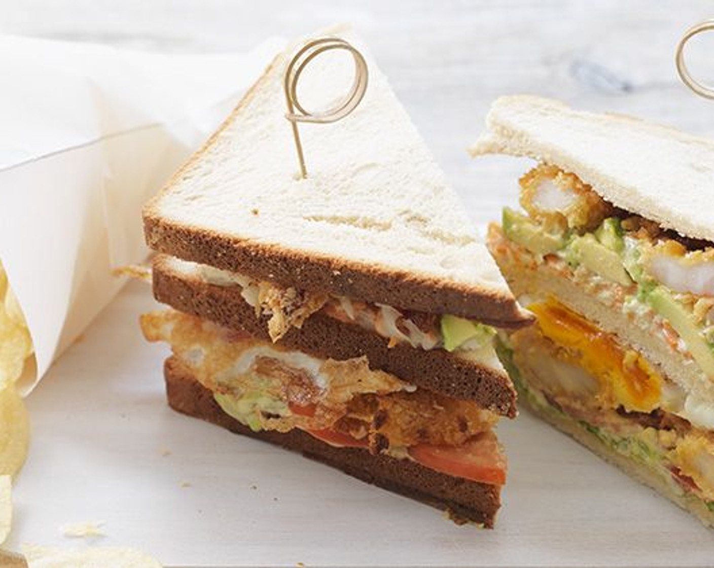 Club Sandwich mit knusprigen Crevetten - V-Kitchen