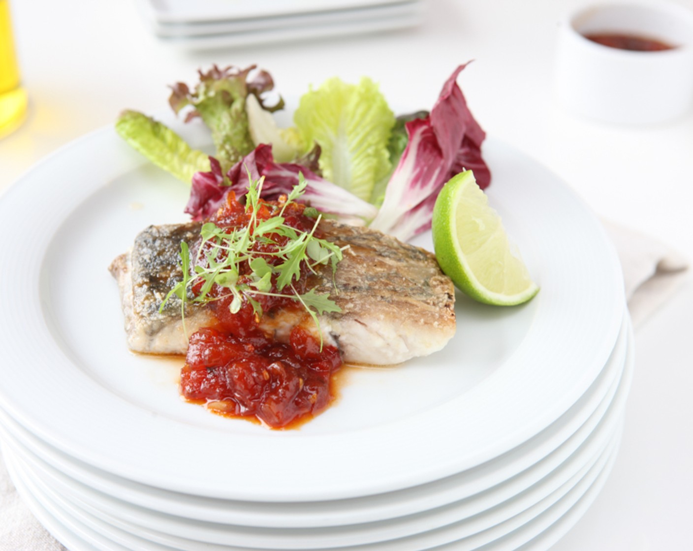 Schritt 12 Zum Schluss den Fisch mit der Chili-Jam servieren.