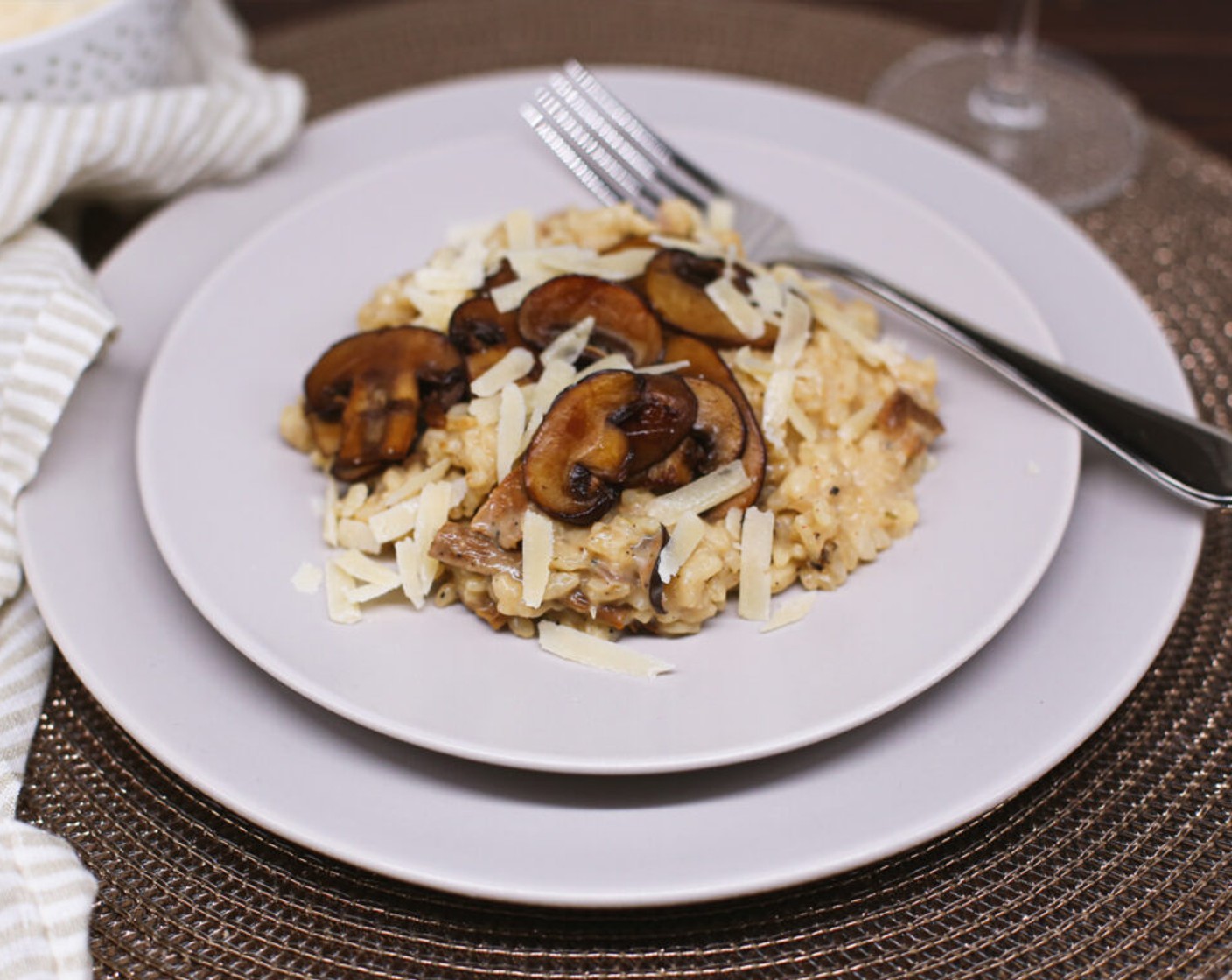 Herbstliches Risotto mit Champignons und Parmesan