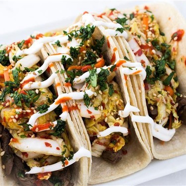 Koreanische Tacos mit Bulgogi-Rindfleisch Rezept