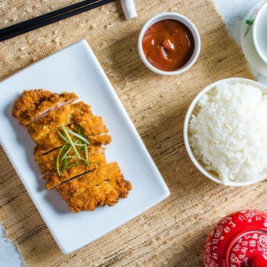 Chicken Katsu - Japanisches Hähnchen mit Reis 