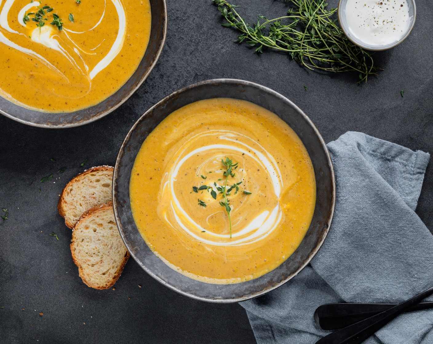 Kürbissuppe im Ofen