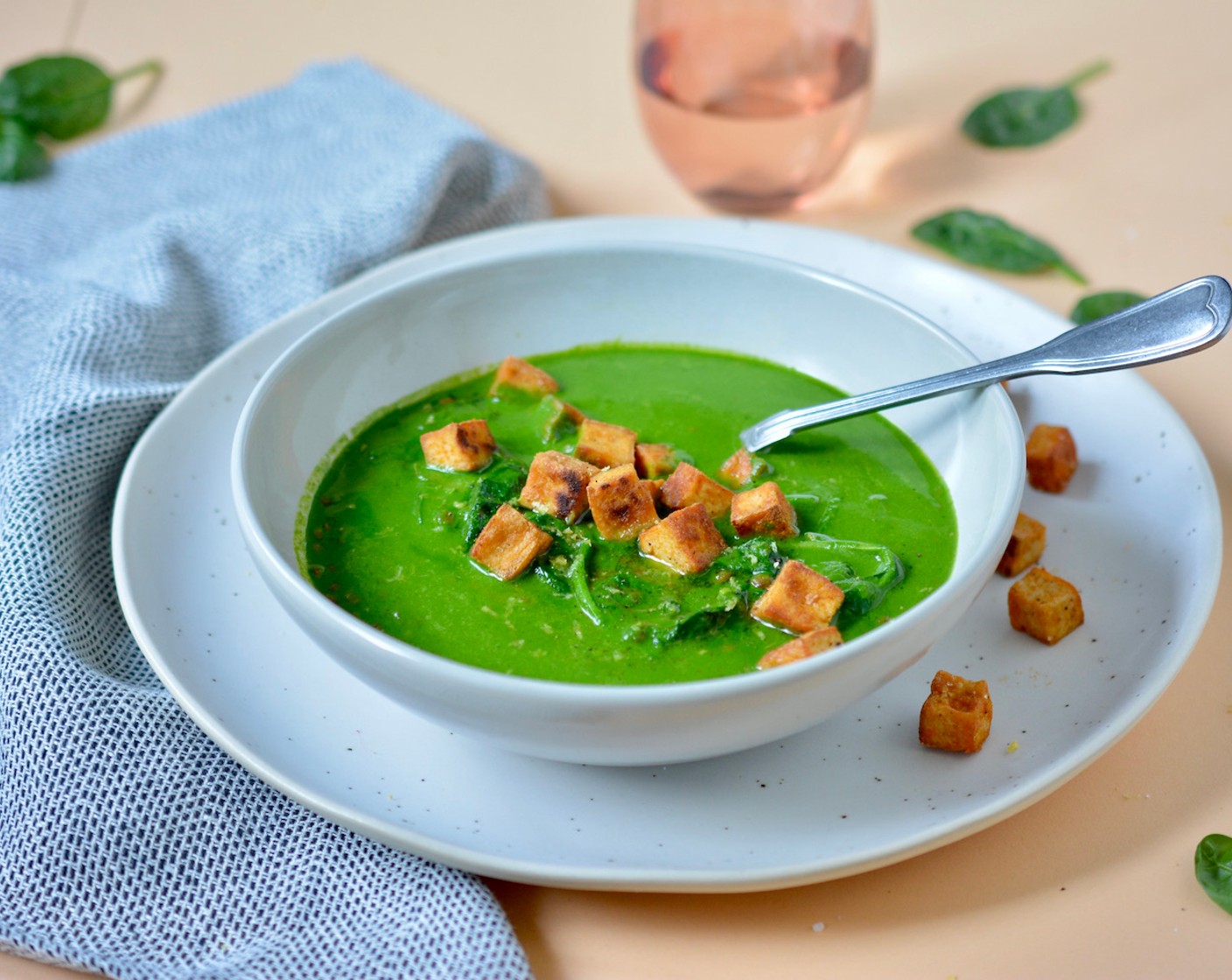 Spinat-Linsen mit Tofu