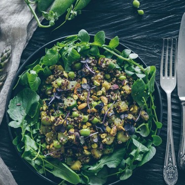 Quinoa Salat mit Za'atar, Erbsen, Grünen Spargeln 