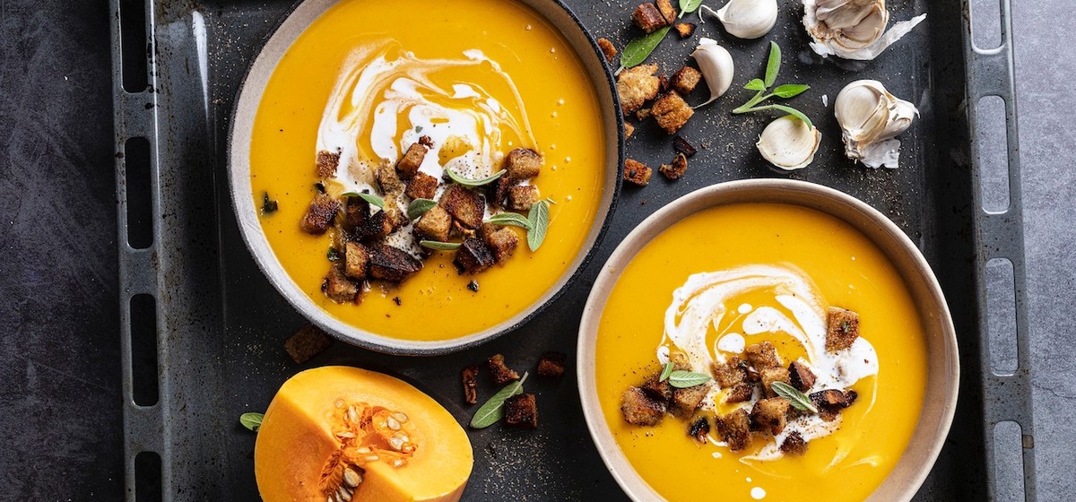 vegane cremige kürbissuppe