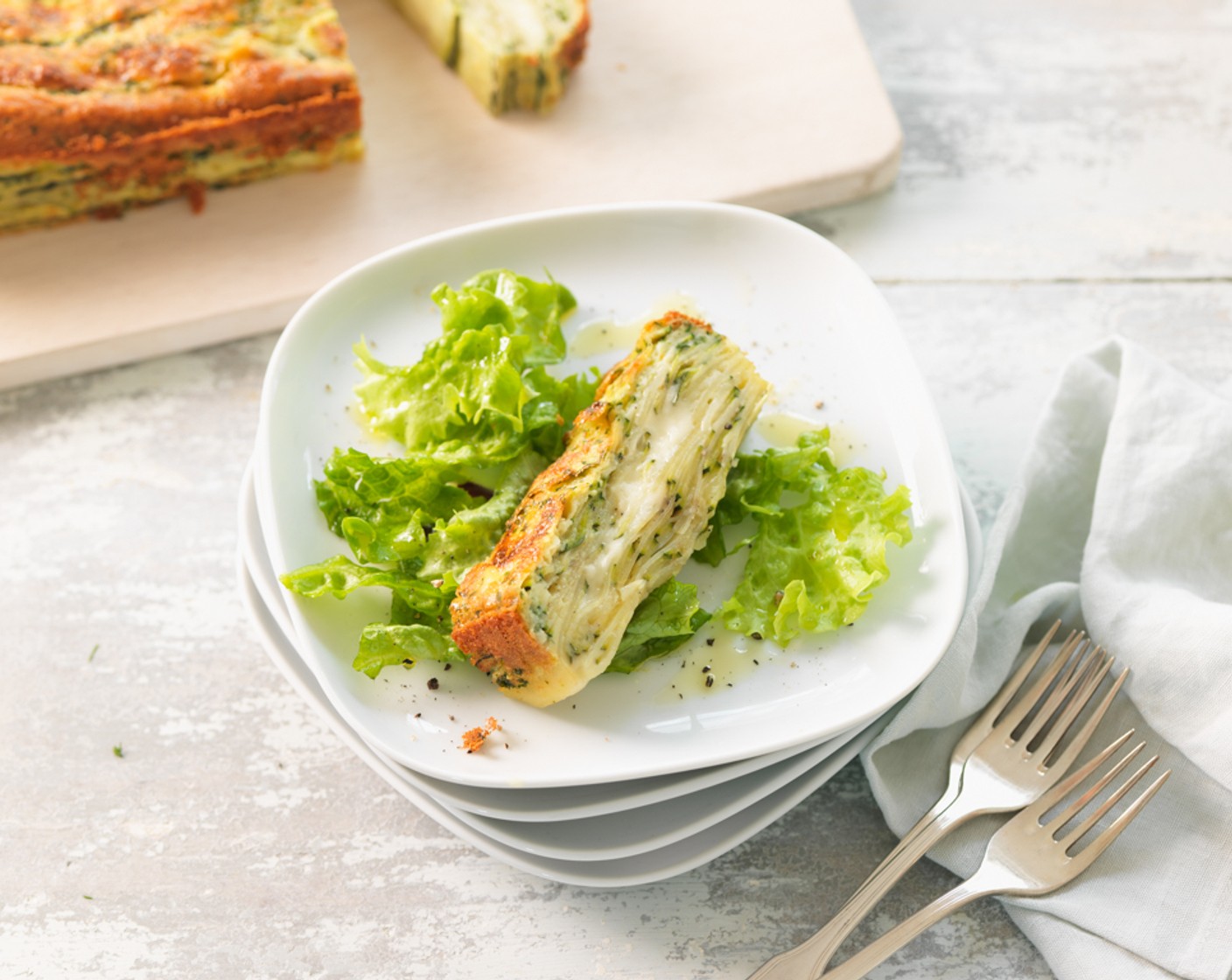 Gâteau invisible mit Zucchetti und Taleggio