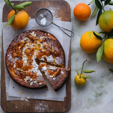 Italienischer Orangenkuchen mit Mandeln und Olivenöl Rezept | V-Kitchen