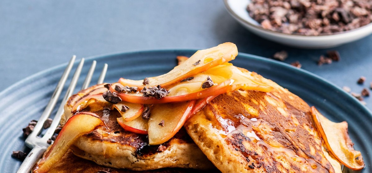 Vegane Apfelpfannkuchen | Rezept für veganes Frühstück
