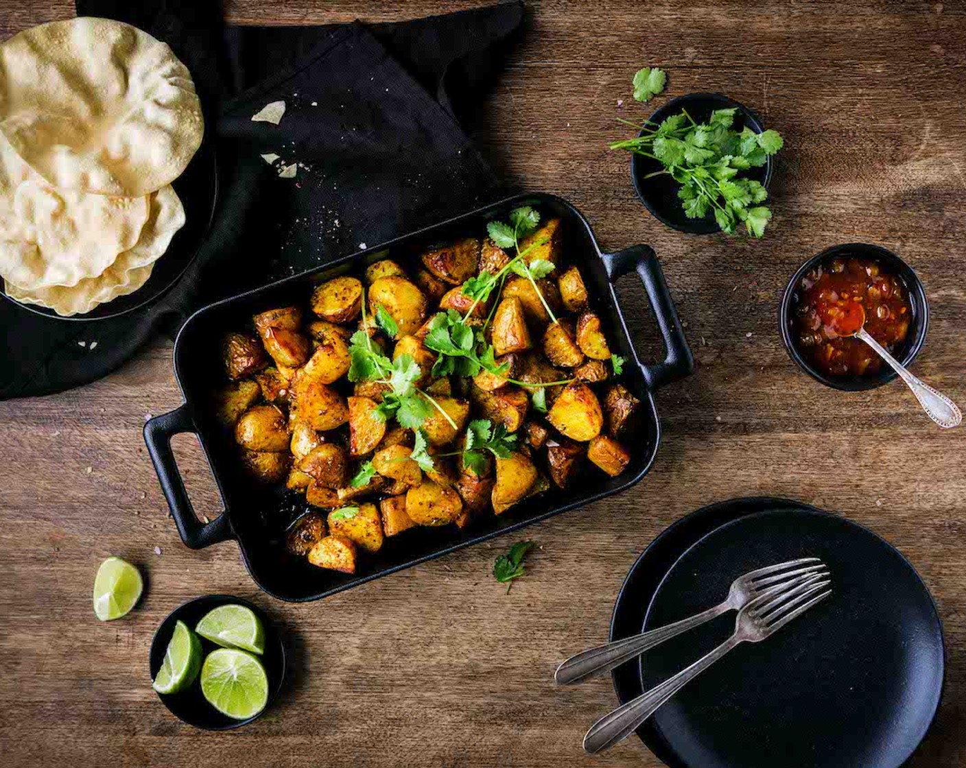 Tandoori Kartoffeln mit Gurkensalat