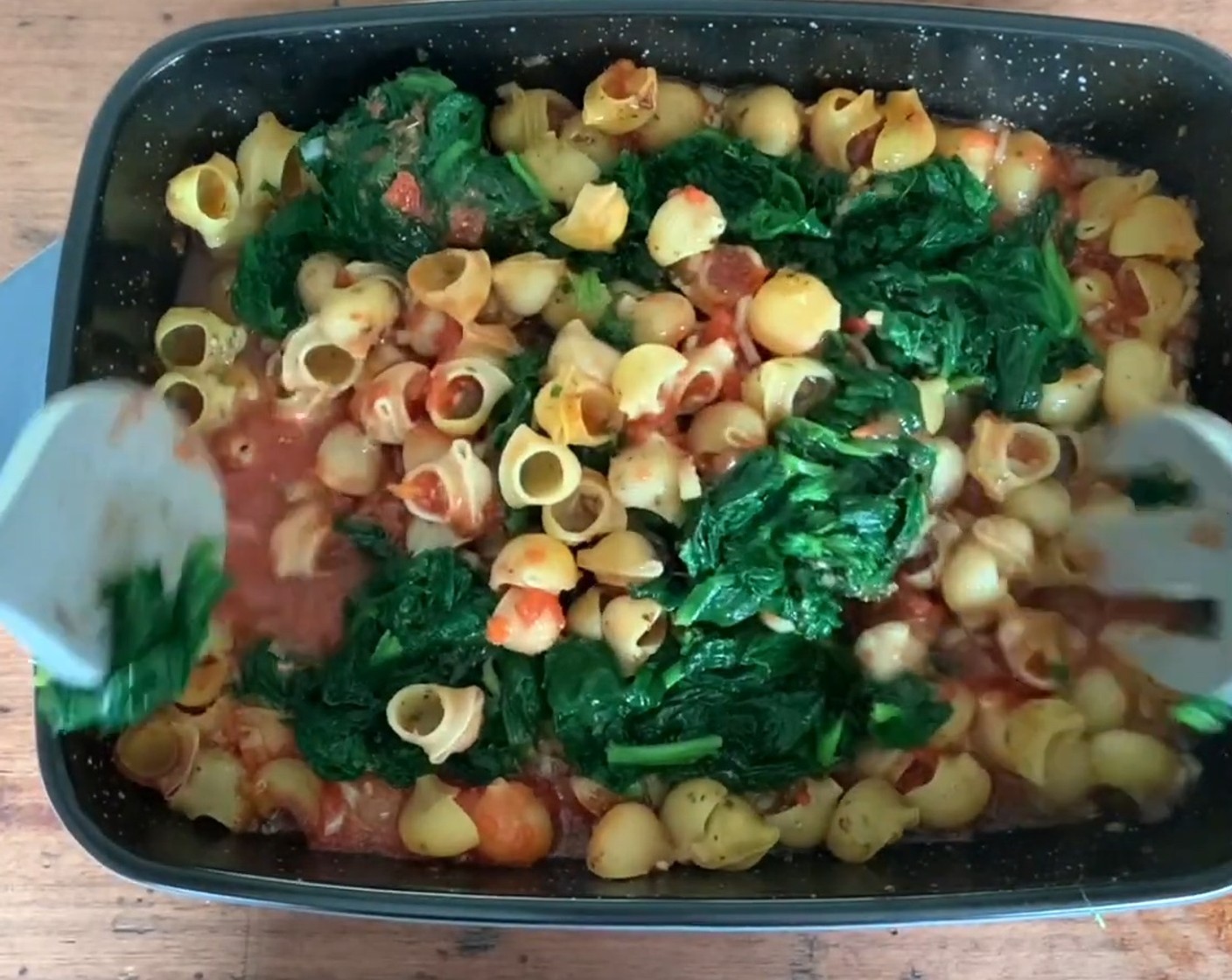 Schritt 4 Aus dem Ofen nehmen, alles gut vermengen.